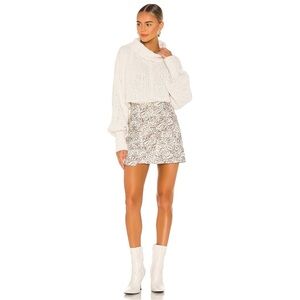 Free People Fake Out Faux Wrap Skirt in Light Combo Leopard Print Faux Leather 8